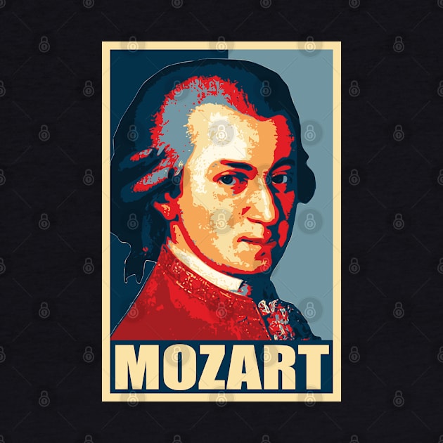 Mozart Propaganda Poster Pop Art by Nerd_art